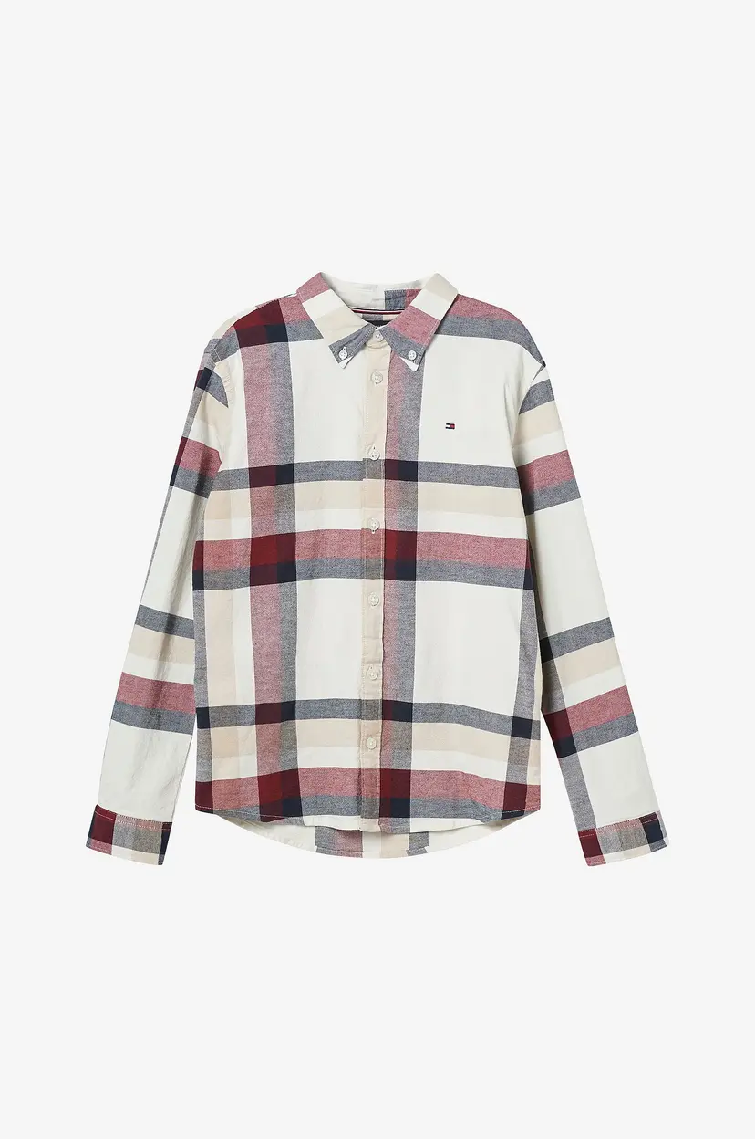 Tommy Hilfiger Skjorte Global Stripe Check Shirt L/S - Hvit
