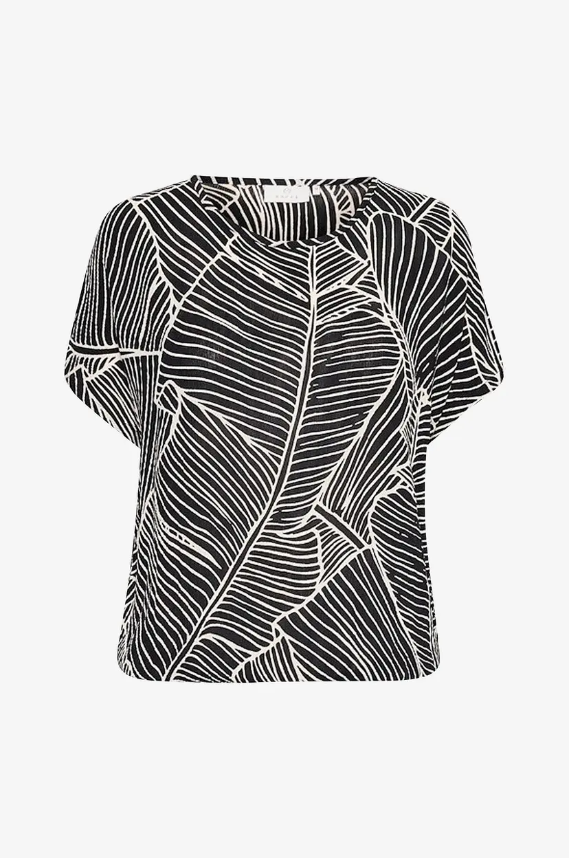 Kaffe Bluse kaAmber SL Printed - Svart
