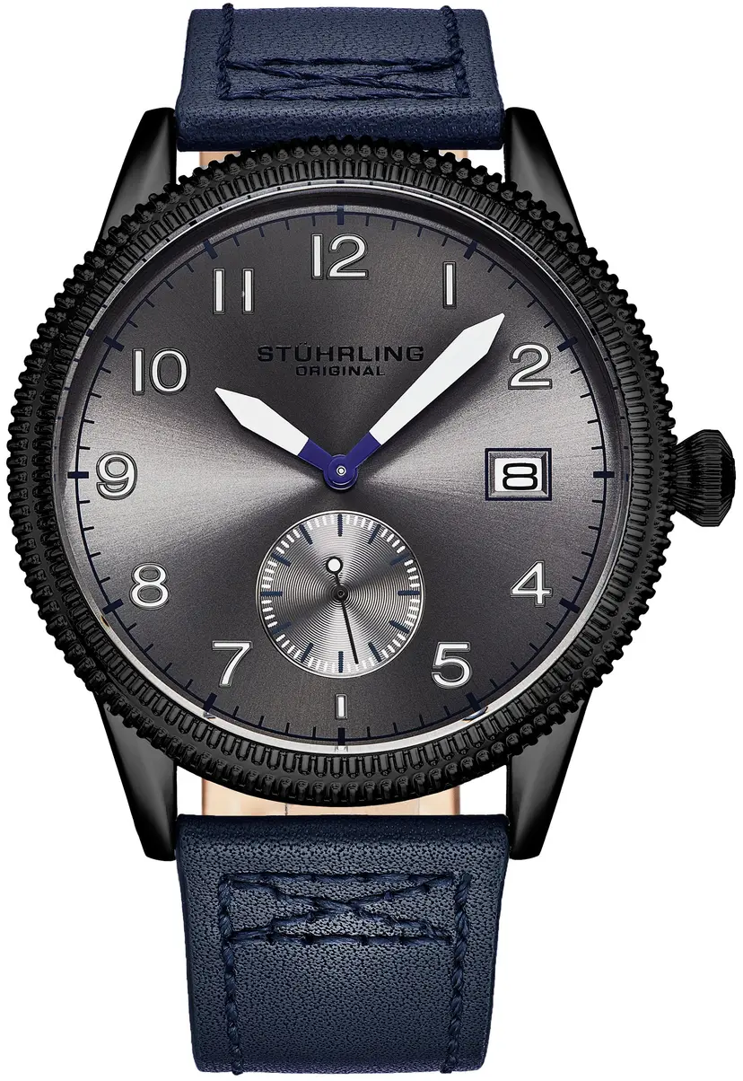 Stührling Original Stührling Original Herreklokke 4011.3 Aviator Grå/Lær Ø44 mm