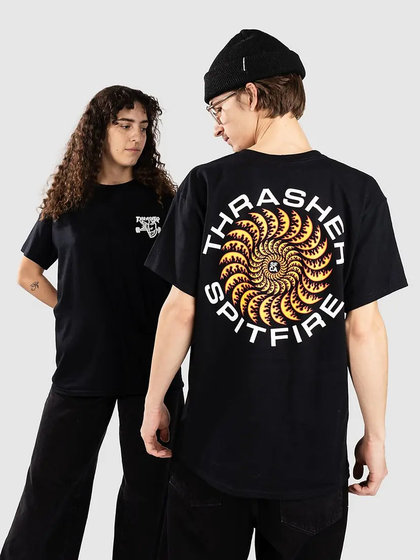 Thrasher Thrasher X Spitfire Classic Swirl T-skjorte svart