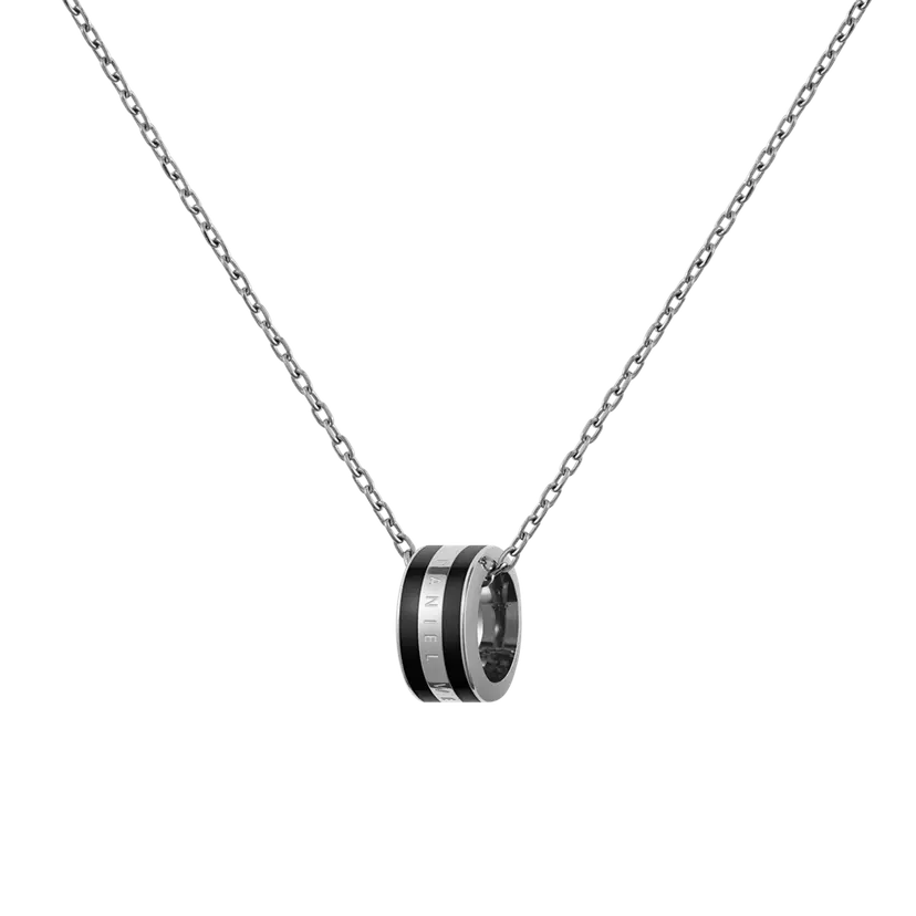Daniel Wellington Silver Necklace Emalie Black | DW