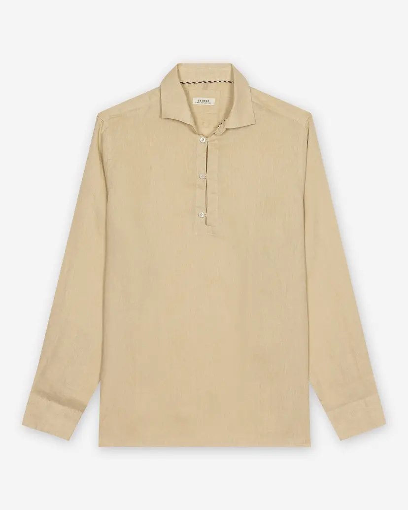 Seinse Seinse CE1089SS Beige Linen shirt