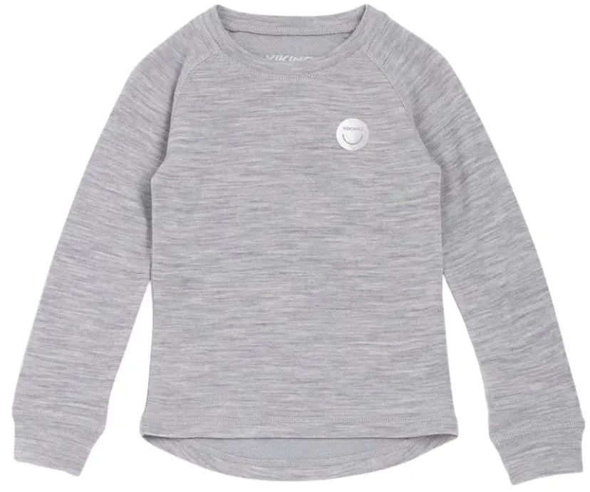 Viking Viking Soft Baselayer Merino Top Kids Grey/Light Grey