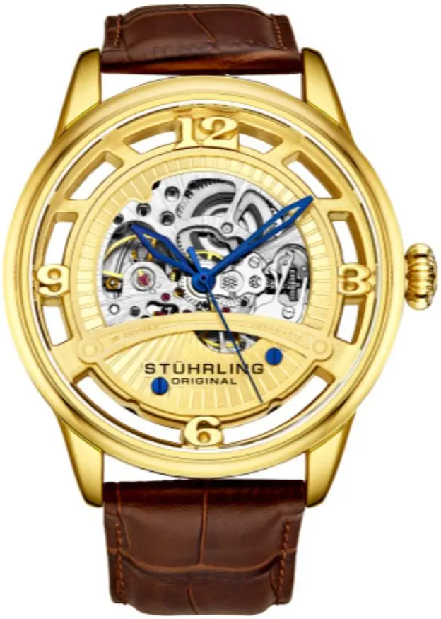 Stührling Original Stührling Original Herreklokke 3974.2 Legacy Gull/Lær Ø48 mm