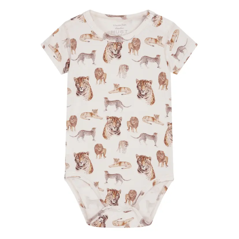 Hust and Claire Hust and Claire - Body Kortermet Bambus Buller Wild Cats Ivory