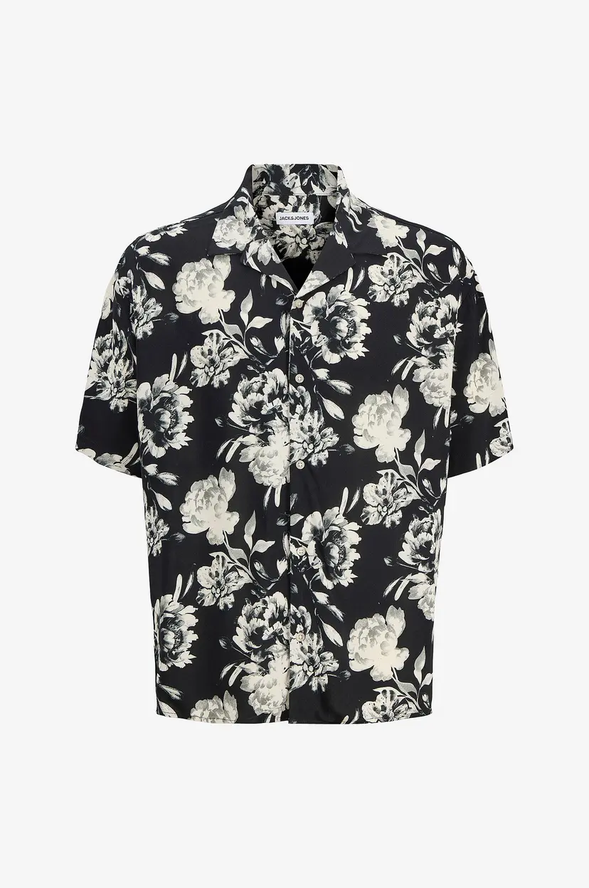 Jack & Jones Resort-skjorte jjJeff Monochrome Aop Resort Shirt - Svart
