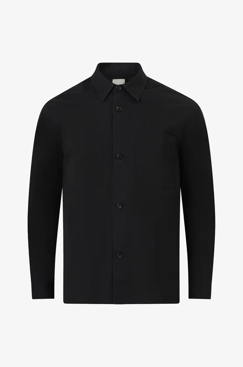 Calvin Klein Skjorte Ls Garment Wash Twill Easy Overs - Svart