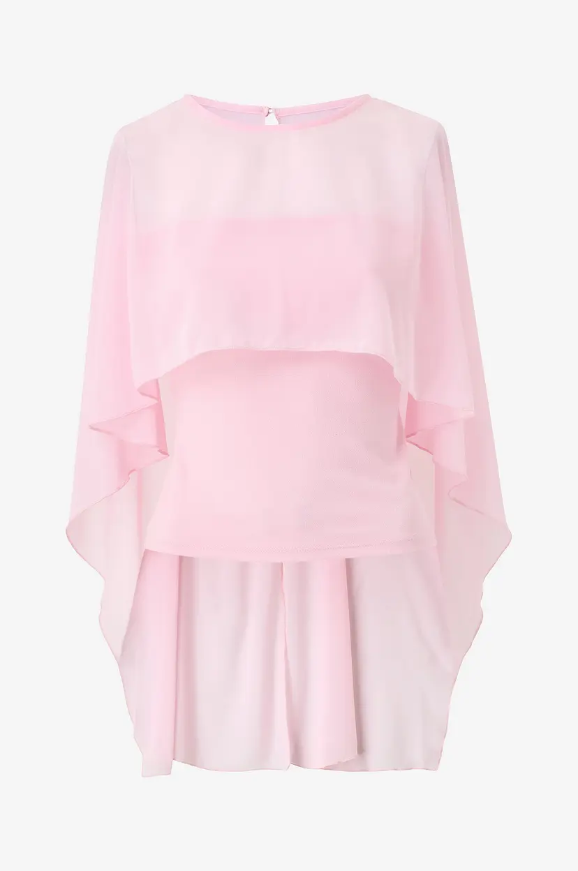 Gina Tricot Tubetopp Chiffon Cape Top - Rosa