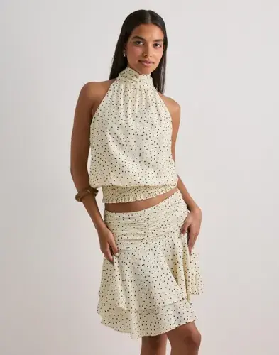 Neo Noir Neo Noir - Hvit - Janie Mini Dot Skirt