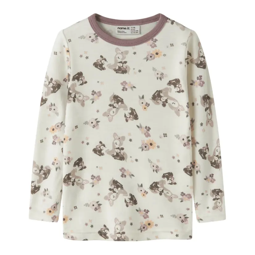 NAME IT Name It - Ulltrøye Willit Snow White Bambi + Flower