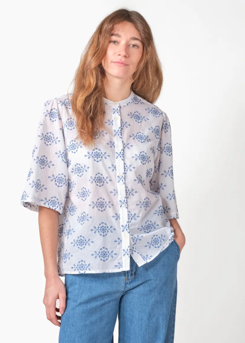 Klitmøller Collective ApS Mimi SS shirt GOTS - White/surf blue