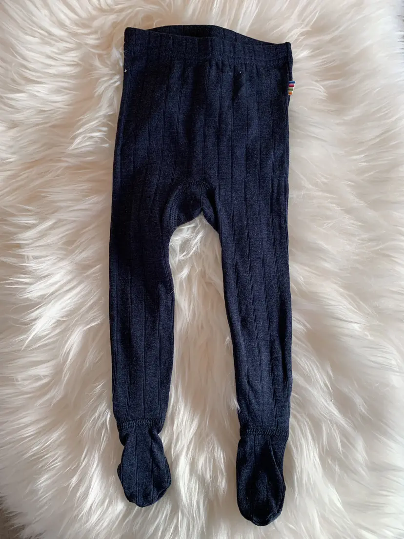Joha Leggings med fot i ull/silke Navy