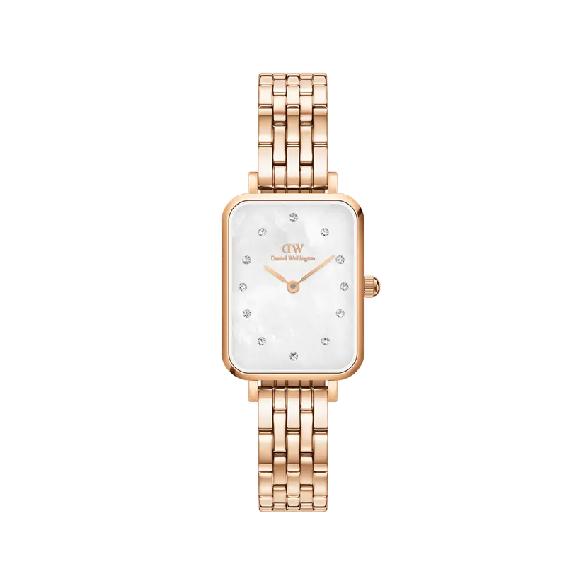 Daniel Wellington Rose Gold 20x26mm Watch Quadro Lumine 5-link Melrose Mop | DW
