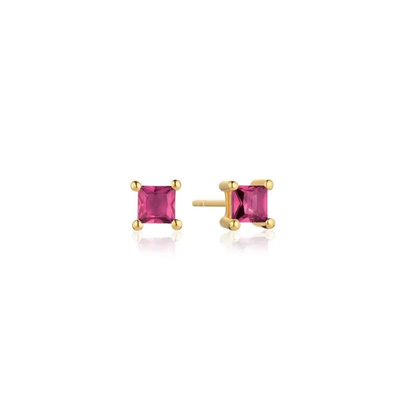 Sif Jakobs Sif Jakobs - Ellera Quadrato ørestikker med pink zirkonia - e42277-pkcz-yg