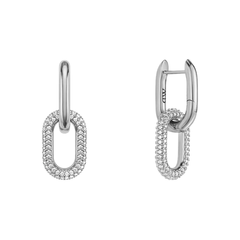 Daniel Wellington Silver Earrings Crystal Link | DW
