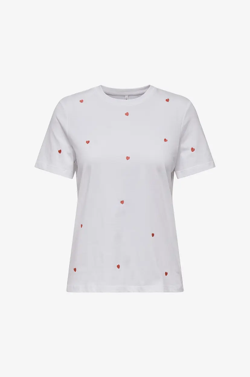ONLY Topp onlKetty Life S/s O-neck Jrs NO - Hvit