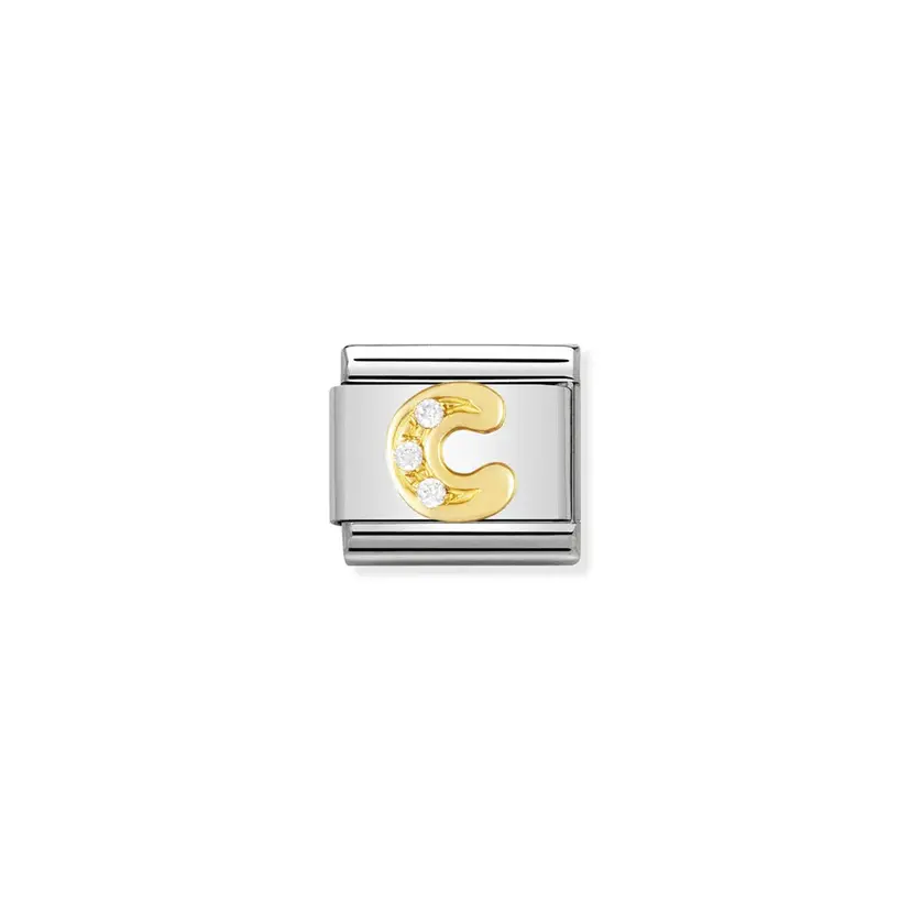 Nomination Cubic Zirconia Letter C Gold