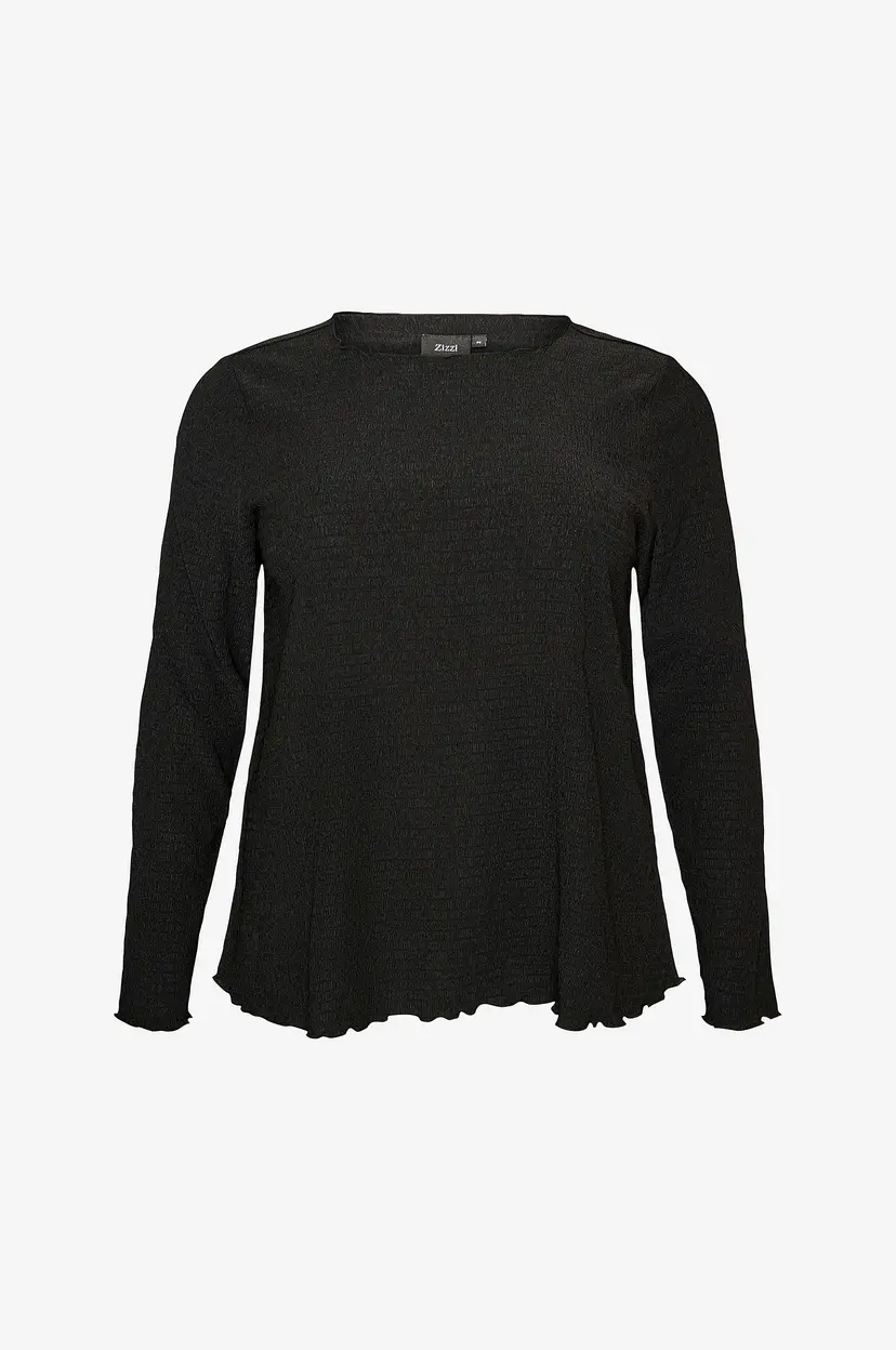 Zizzi Bluse Calaura, L/S, Blouse - Svart