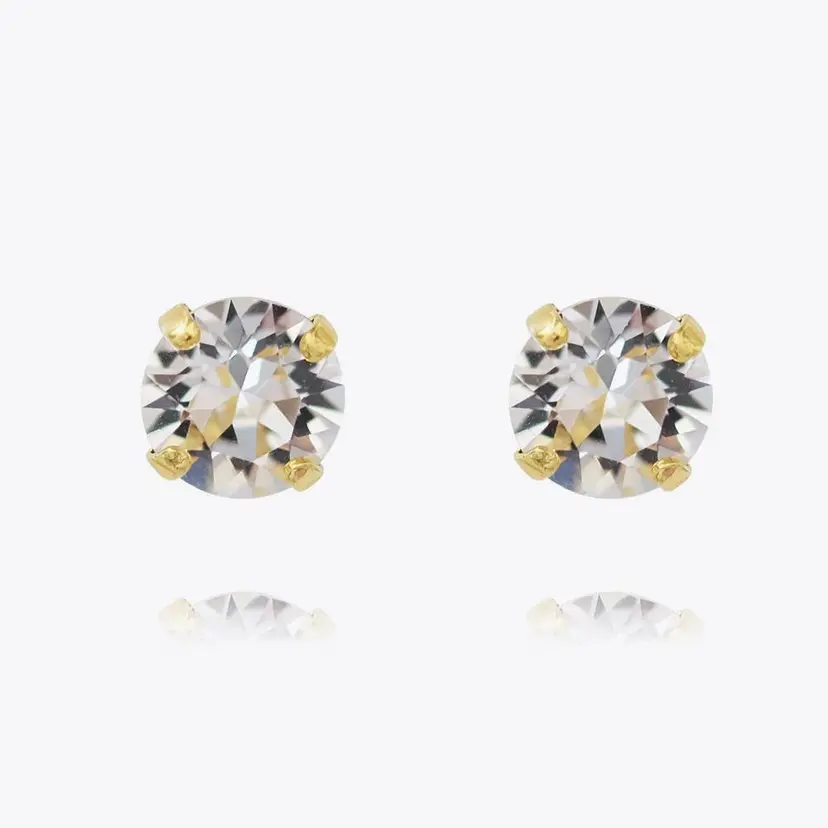 Caroline Svedbom Classic Stud Earrings Gold Crystal