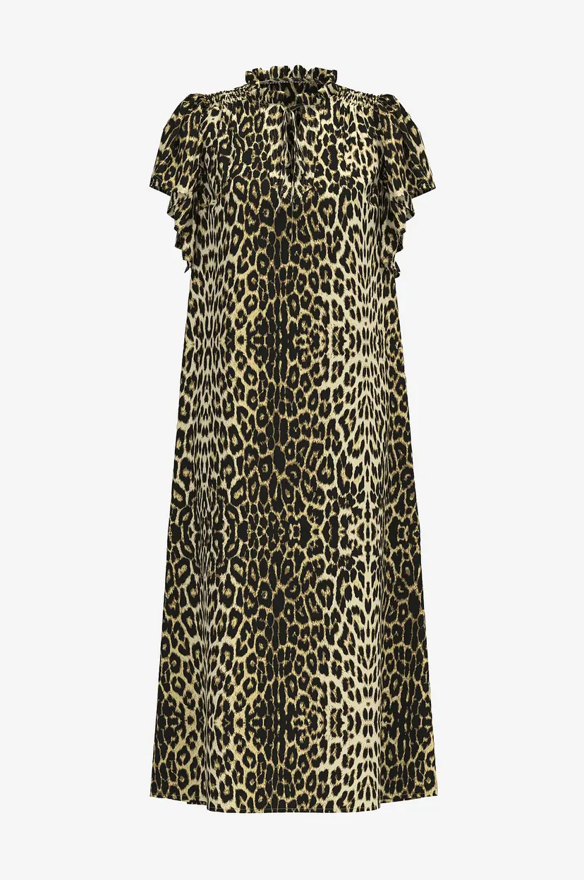 Co'couture Kjole LeoCC SS Frill Dress - Beige