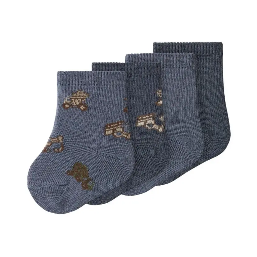 NAME IT Name It - Ullsokker 4-pk Baby Wak Folkstone Gray
