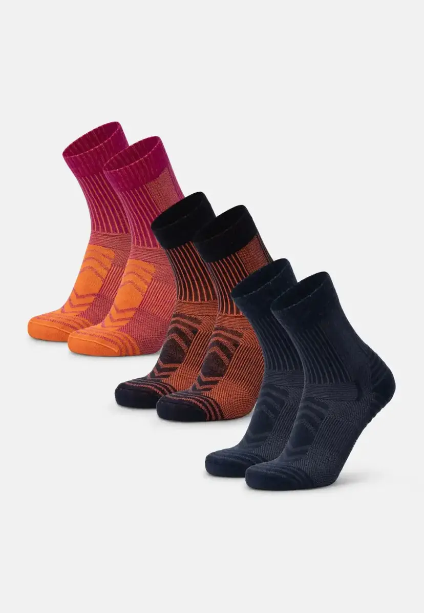 DANISH ENDURANCE DANISH ENDURANCE LIGHT CREW VANDRESTRØMPER, Navy Blå/Orange | Fuchsia Orange | Navy Blå, 35-38