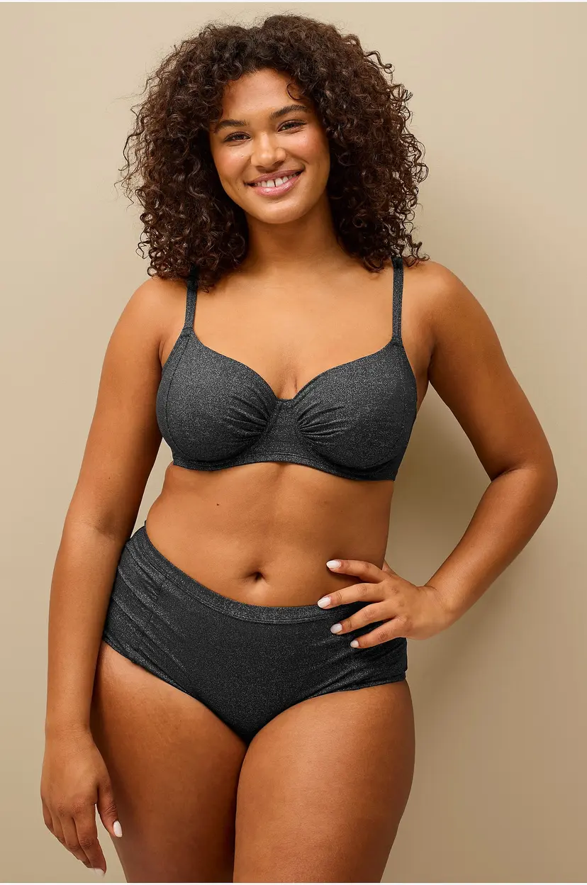 Ellos Collection Bikiniunderdeler Ayla Midi glitrende - Svart
