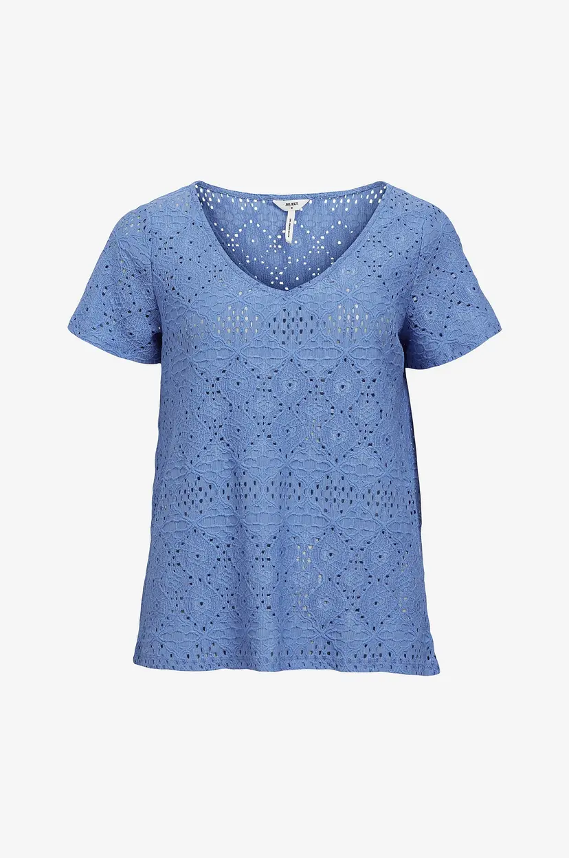 Object Collectors Item Topp objFeodora S/sS V-neck Top - Blå