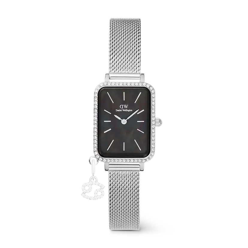 Daniel Wellington Silver 20x26mm Watch Quadro Crystal Zodiac Sterling | DW