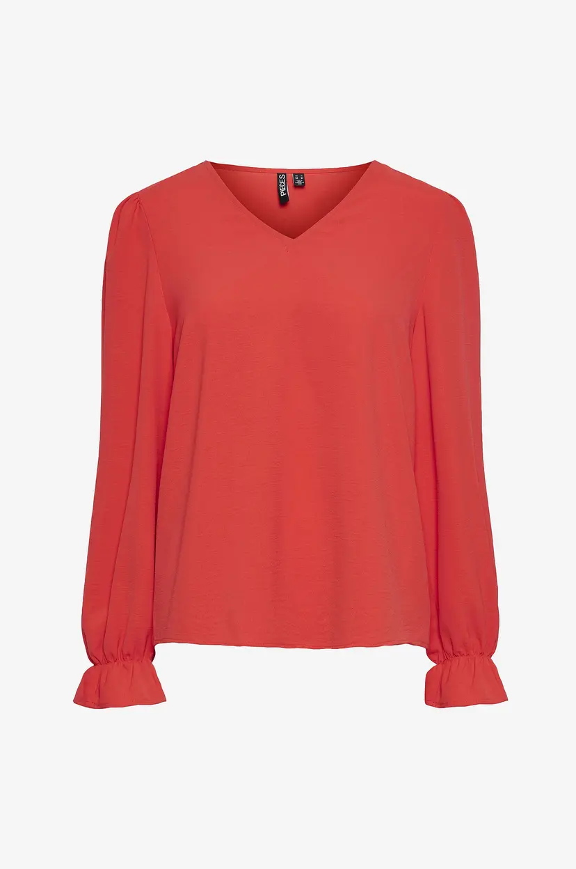 Pieces Bluse pcTiffany LS V-neck Top - Rosa
