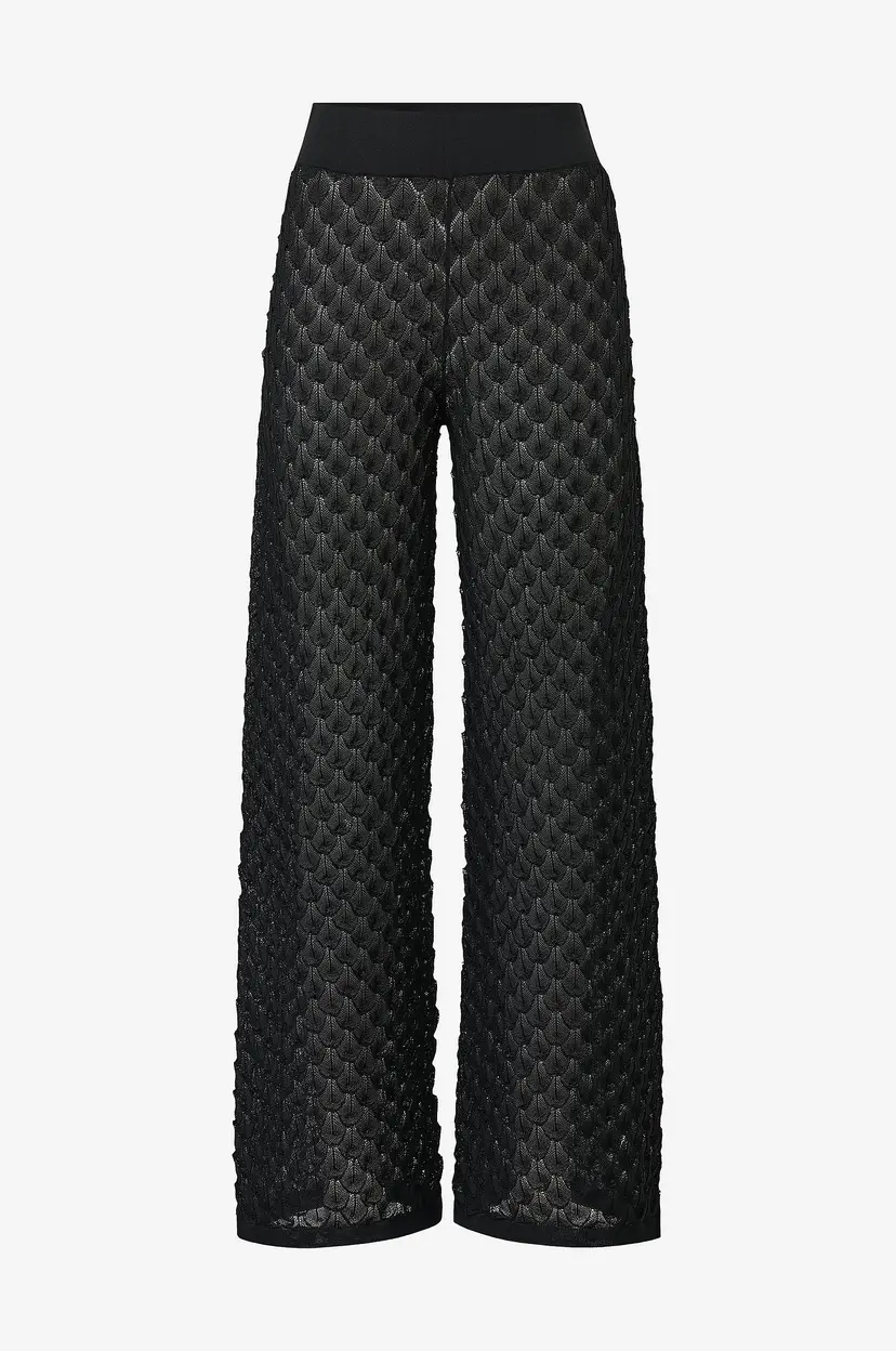 By Malina Bukser Alissa Wide-leg Pointelle Knitted Trousers - Svart
