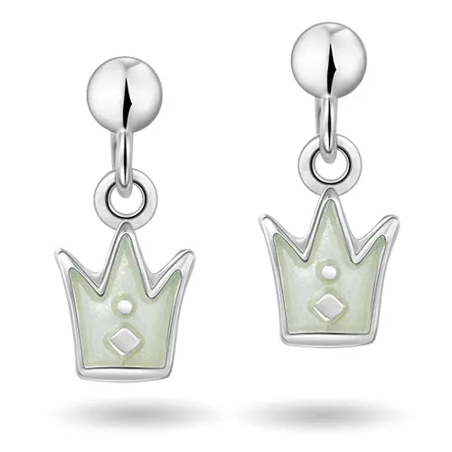 Pia&Per Pia&Per Øreringe - Prinsessekrone øreringe med hvid emalje - 46105HKR