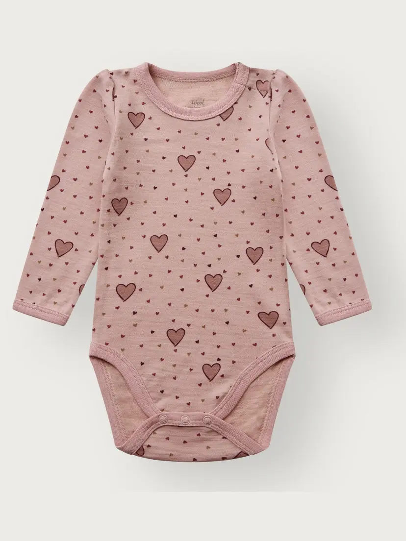 Hust and Claire Body i ull/bambus "Hearts Puff" Dusty Rose