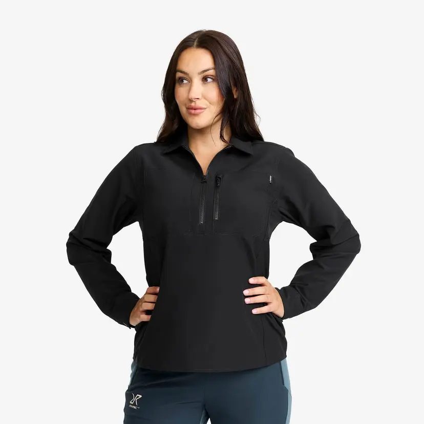RevolutionRace Ridge Half-zip Stretch Shirt Dame Black