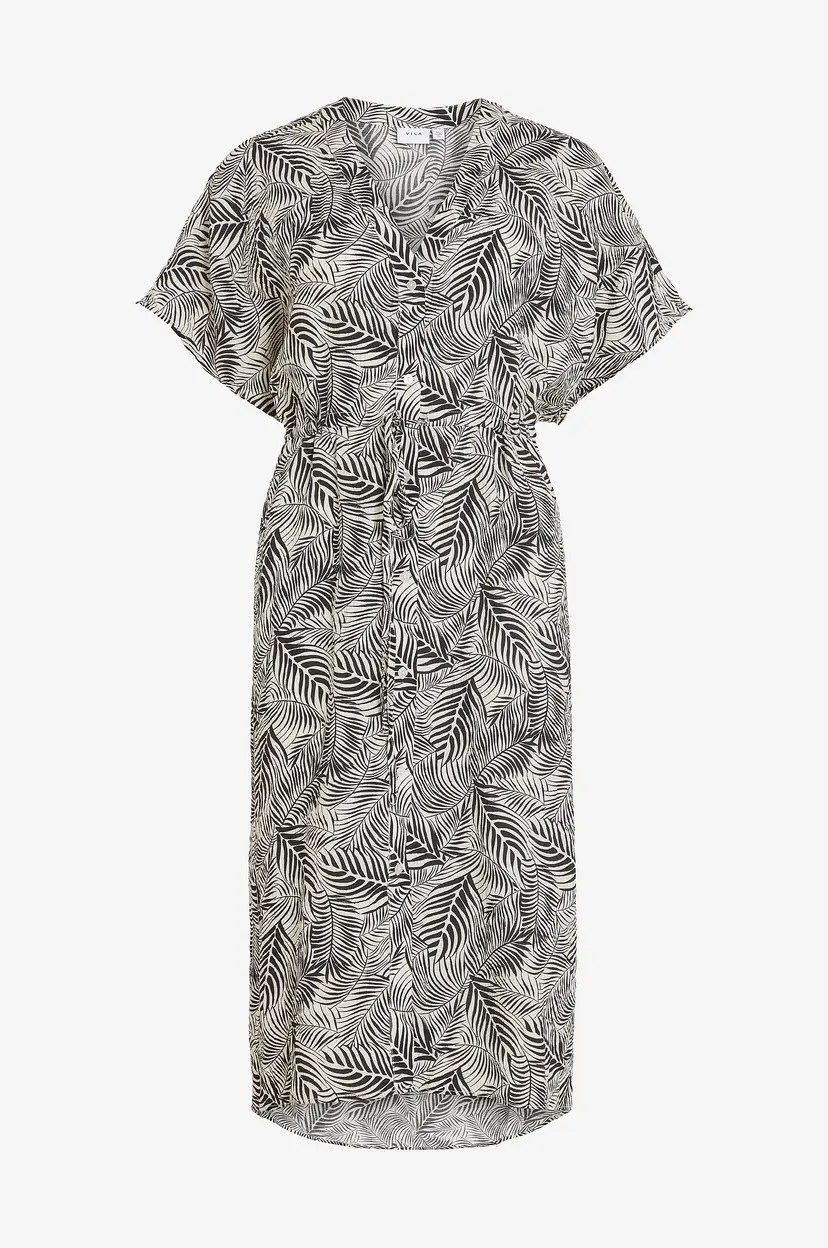 Vila Kjole viLimia Kiw S/S V-neck Midi Dress - Svart