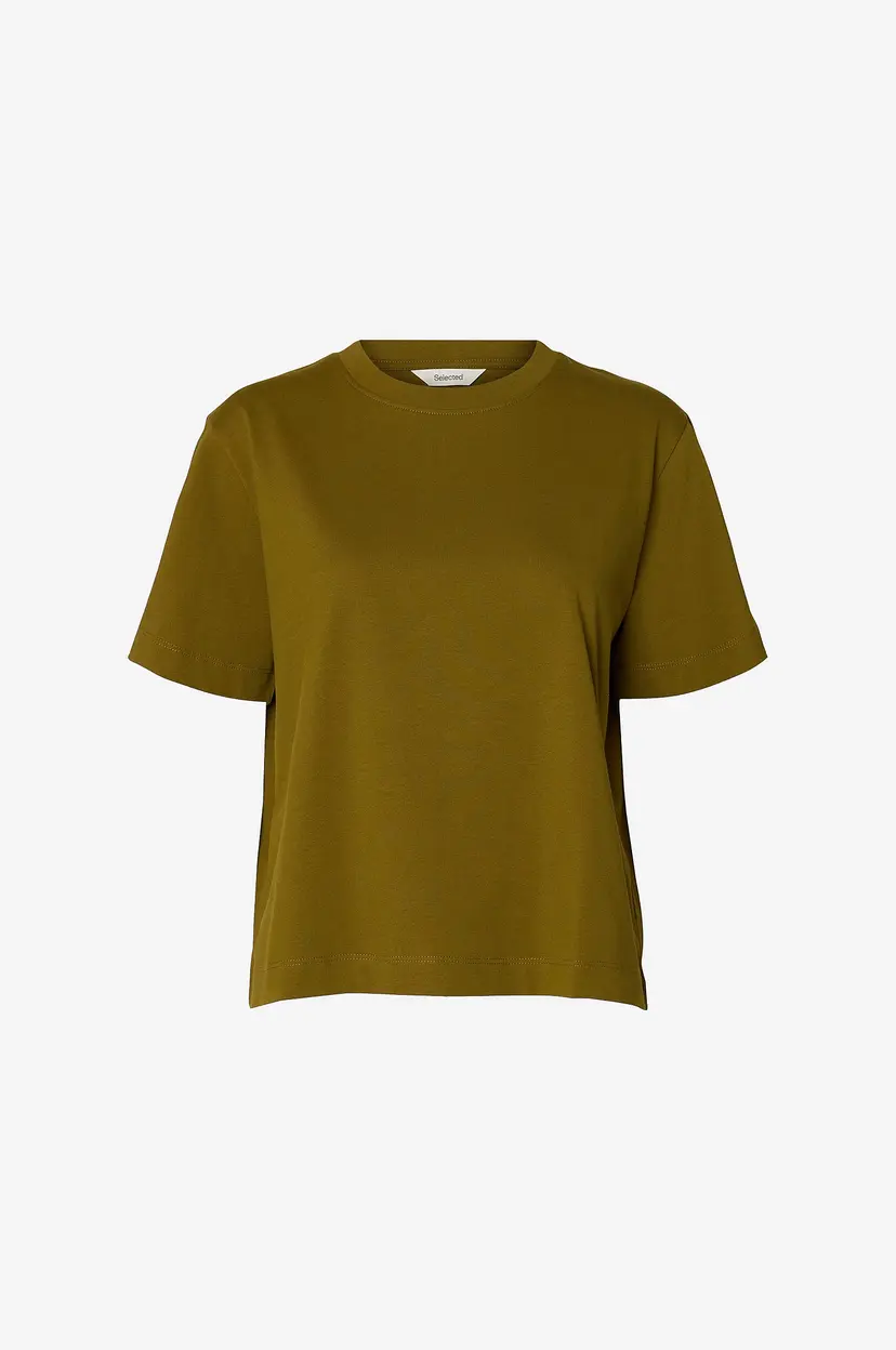 Selected Women T-skjorte slfEssential SS Boxy - Natur