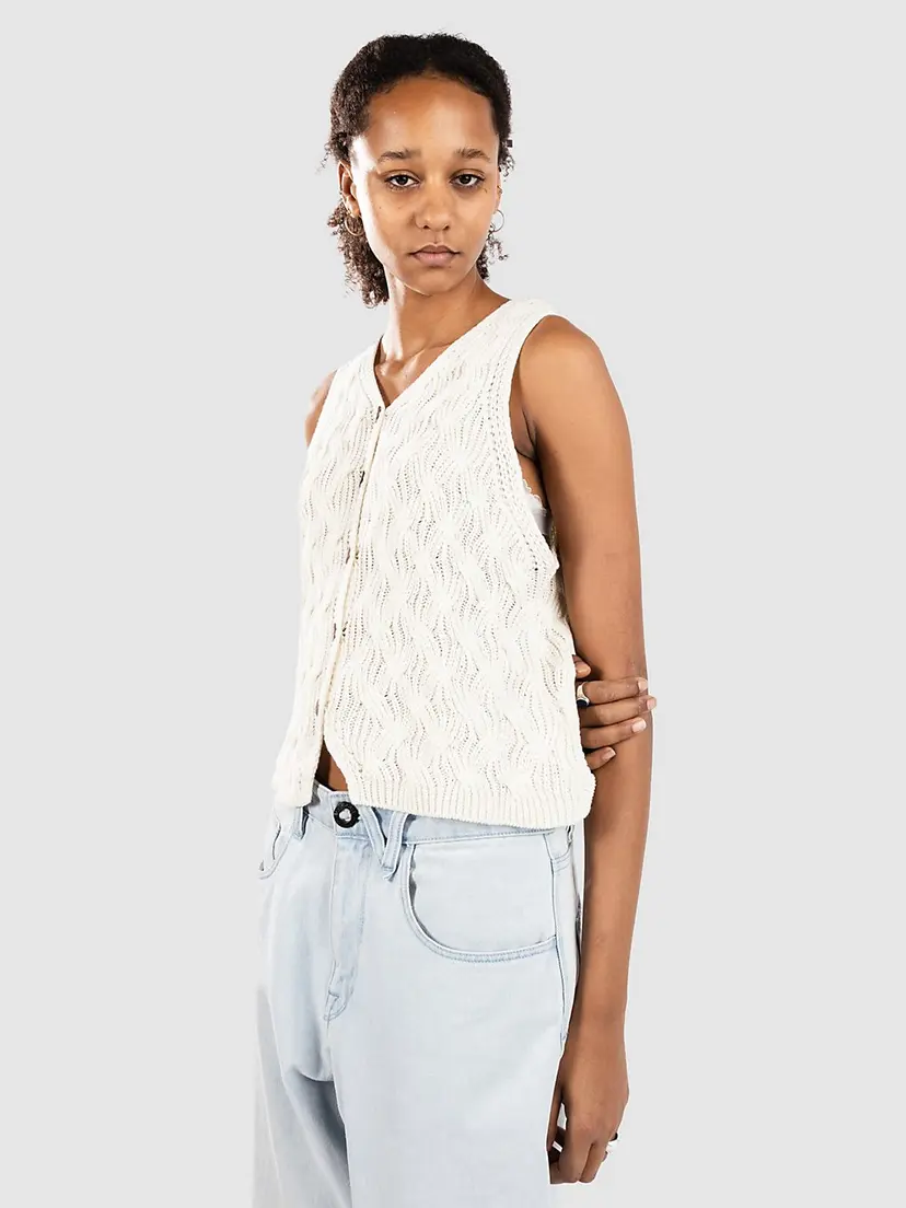 24 Colours 24 Colours 41285A Knitted Vest Strikket genser hvit