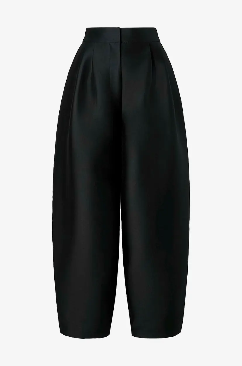 By Malina Bukser med vide ben Smilla Barrel Leg Wool-silk Trousers - Svart