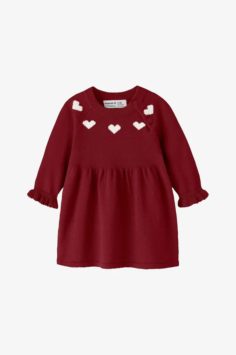 Name it baby Kjole Nbfrisse Ls Knit Dress - Rød