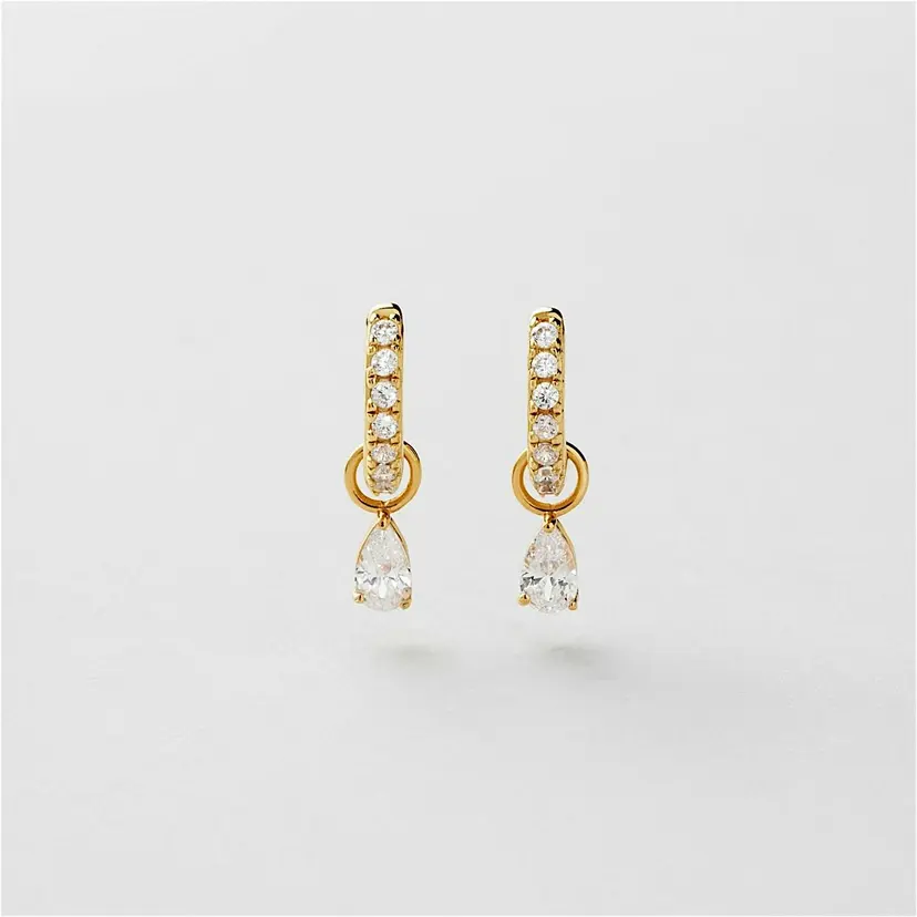 Safira Bling Drop Hoops