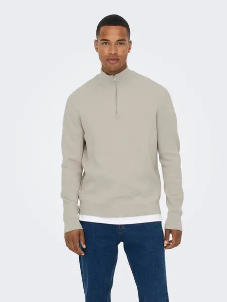 Only & Sons Onsphil Reg 12 Struc Half Zip Knit Noos