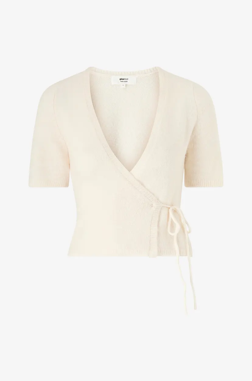Gina Tricot Topp Knitted Wrap - Hvit