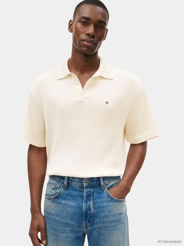 Tommy Hilfiger OPEN KNIT RELAXED FIT POLO