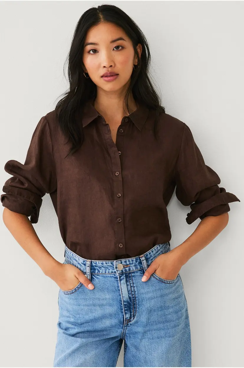 Ellos Collection Linskjorte - Brun