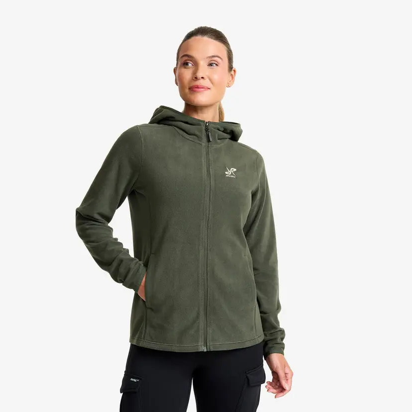 RevolutionRace Hiker Fleece Hoodie Dame Kambaba Green