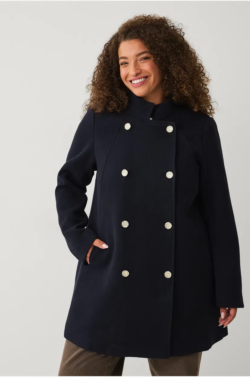 Zizzi Kåpe mParis L/S Coat - Blå