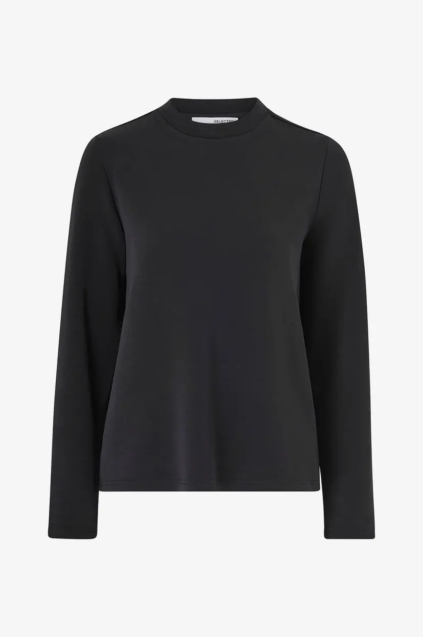 Selected Women Topp slfTenny LS Boxy Tee AT - Svart