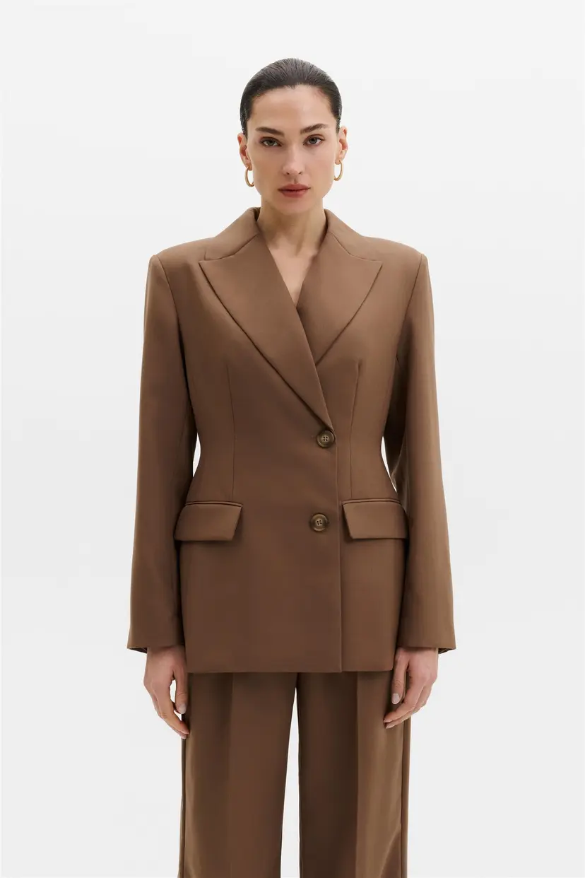 Malina Tillie Asymmetric Wool Blend Blazer - XS