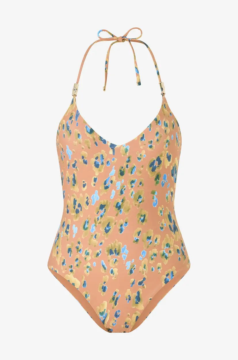KAANDA Beach life Badedrakt V Neck Onepiece w Bamboo Accessory And Removable Cups - Flerfarget