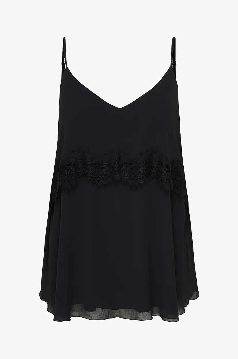 Only Carmakoma Blondebluse Caryra Singlet Lace Top Wvn - Svart